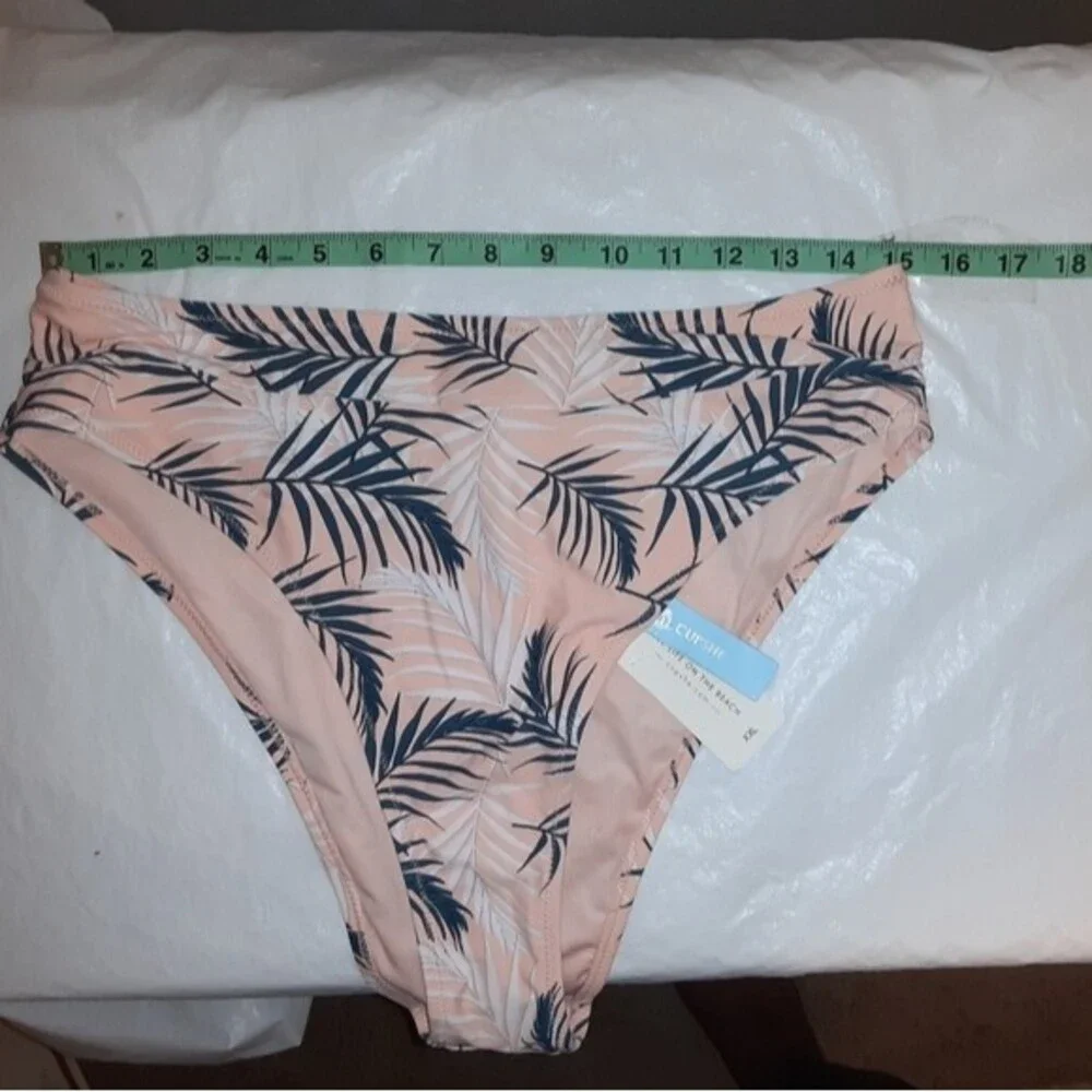 Cupshe XXL Floral Leaf Print High Leg Cheeky Bikini NWT